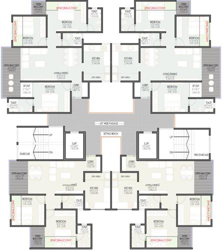  leela-heights A Building Cluster Plan From 1st To 14th Floor Except 8th And 13th Floor