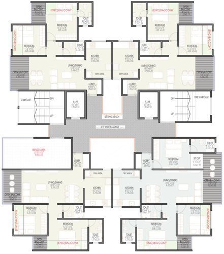  leela-heights B Building Cluster Plan For 8th And 13th Floor