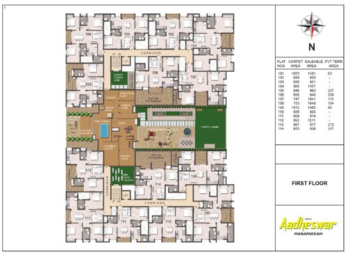  aadheeswar Jains Aadheeswar Cluster Plan for 1st Floor