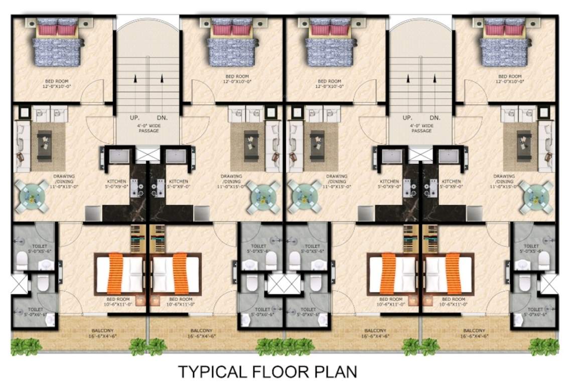  ambrosia luxury homes Cluster Plan For Typical Floor