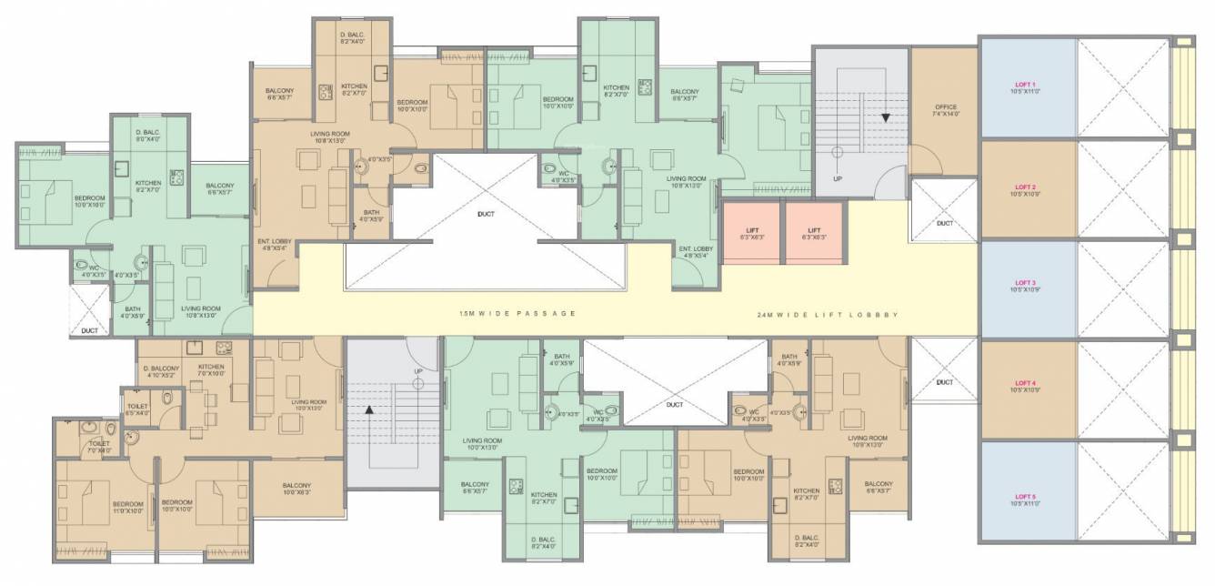  keshav kunj Wing A, B 1st Floor Cluster Plan