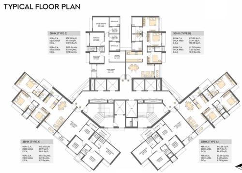  building-no-3-wing-c-aquila Building No 3 Wing C Aquila Cluster Plan from 1st to 38th Floor