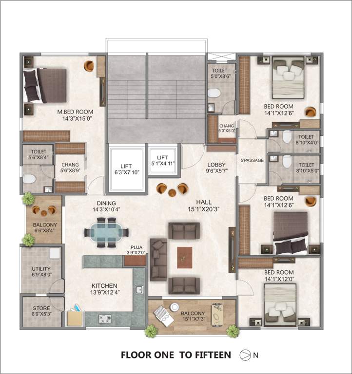  vertex apartment Pooja Vertex Apartment Cluster Plan