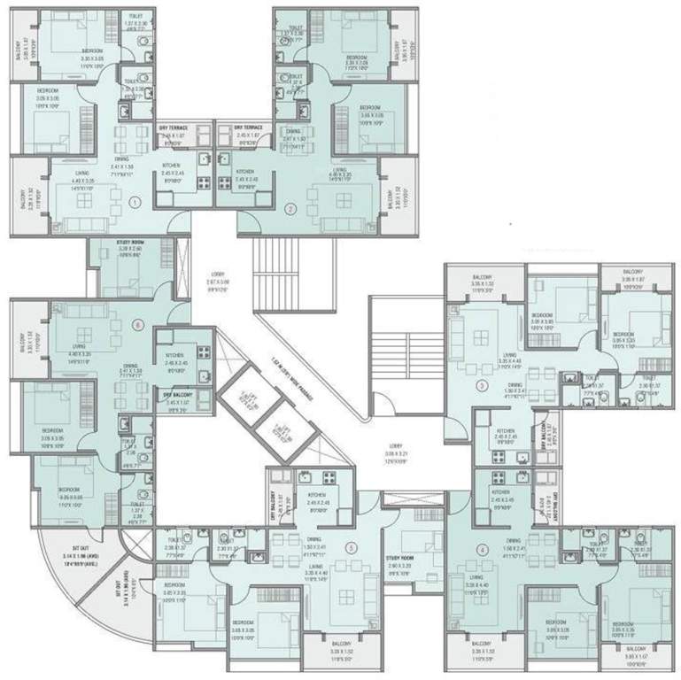  goodwill metropolis west phase 2 C Wing Cluster Plan From 2nd To 10th Floor Except 8th Floor