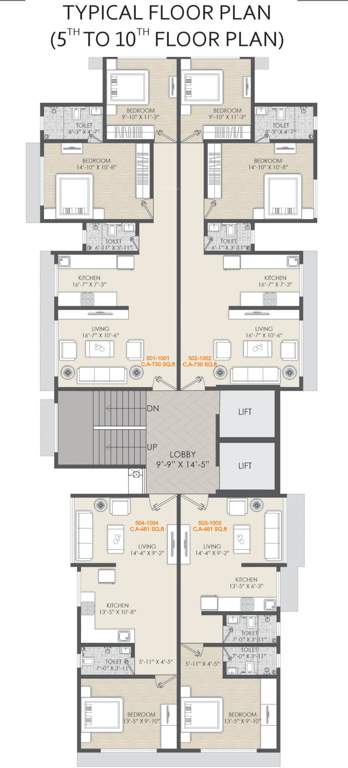  shri sai lata flat owners chsl Shri Sai Lata Flat Owners Chsl Cluster Plan from 5th to 10th Floor