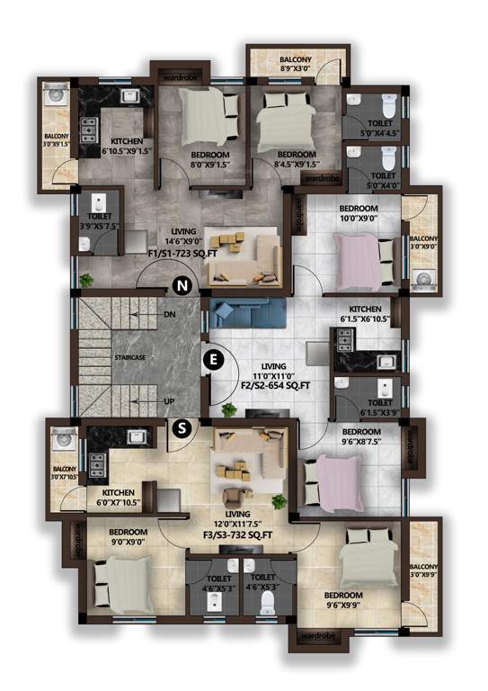  cheryl Cheryl Cluster Plan from 1st to 2nd Floor