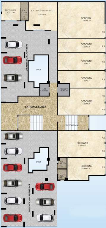  s a patil nagar garden view chs S A Patil Nagar Garden View CHS Cluster Plan Lower Ground Floor