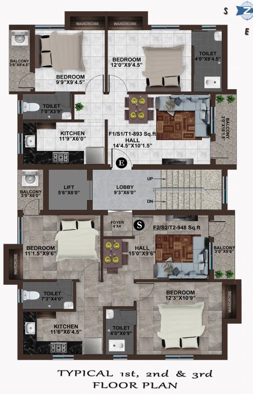  flavia Flavia Cluster Plan From 1st To 3rd Floor