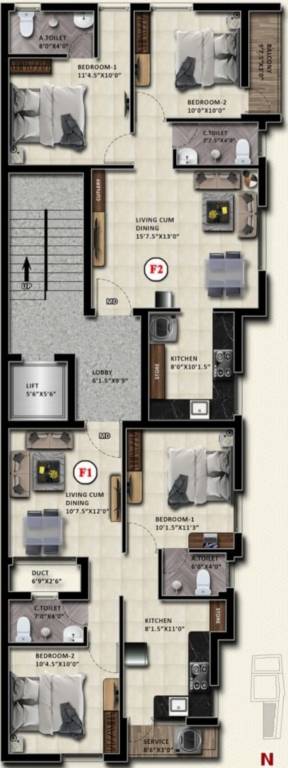  annai enclave Block A Cluster Plan For Typical