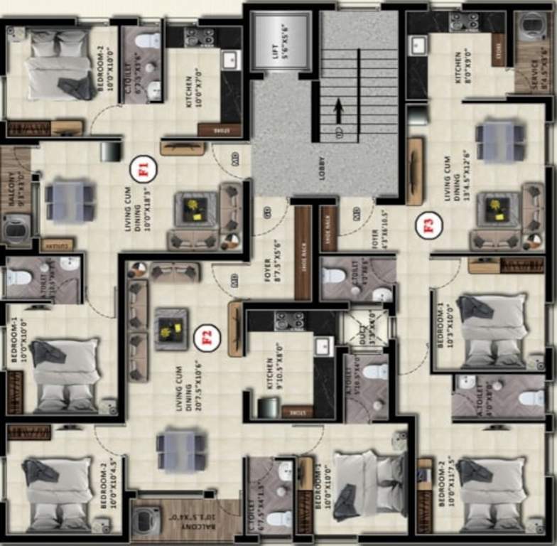  annai enclave Block B Cluster Plan From 1st To 2nd Floor