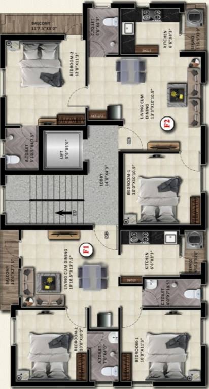  annai enclave Block C Cluster Plan For Typical