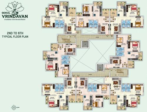  gokul-vrindavan-wing-shrirang Gokul Vrindavan Wing Shrirang Cluster Plan from 2nd to 6th Floor