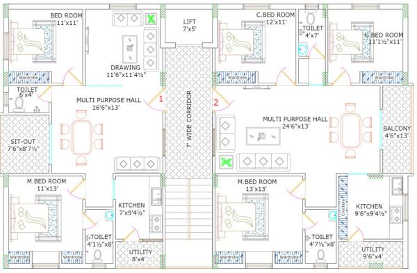  castle Divyadeep Castle Typical Cluster Plan