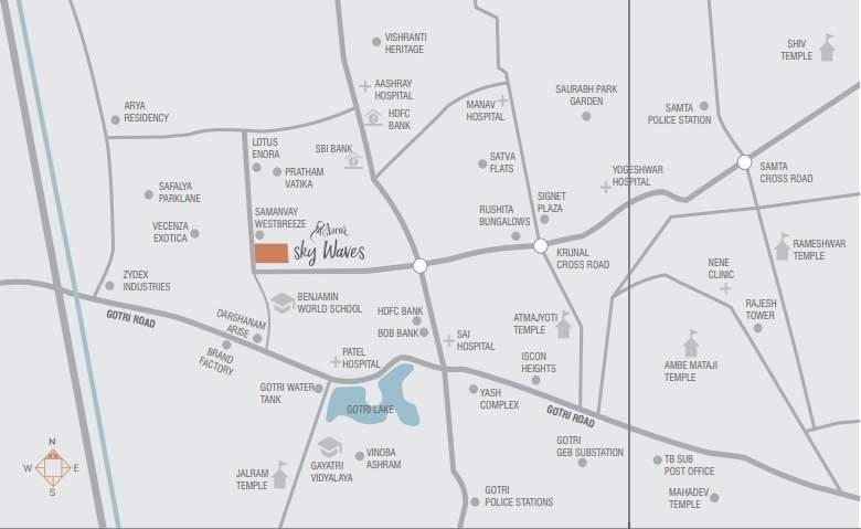  shree aarna sky waves Location Plan