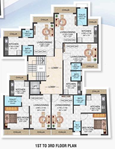  veer-prakash Veer Prakash Cluster Plan from 1st to 3rd Floor