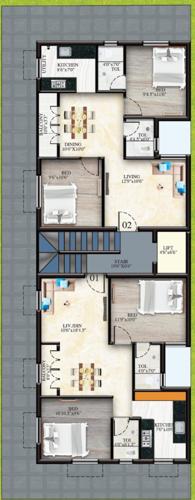  sri-nivas Sri Nivas Cluster Plan from 1st to 3rd Floor