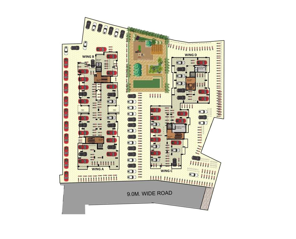  sahajanand park phase 2 A Wing To D Wing Cluster Plan For Ground Floor