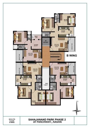  sahjanand-park B Wing Cluster Plan For 6st And 7th Floor