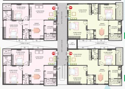  akhilesh-towers Akhilesh Towers Cluster Plan For Typical Floor