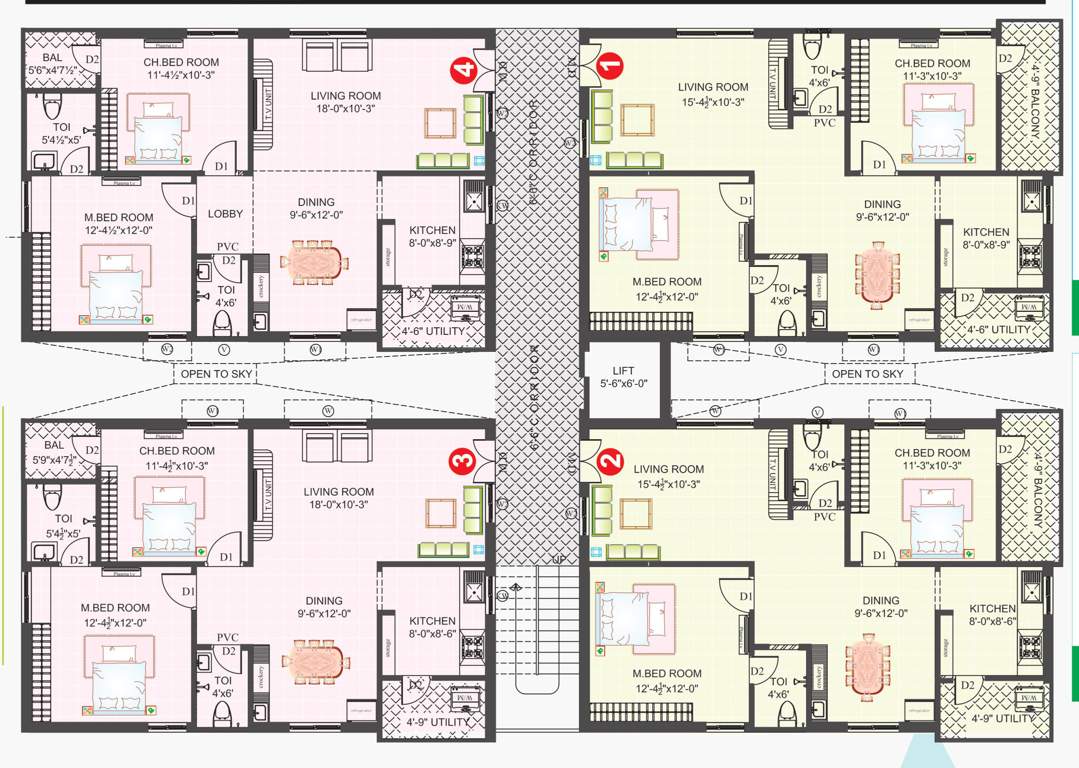  akhilesh towers Akhilesh Towers Cluster Plan For Typical Floor