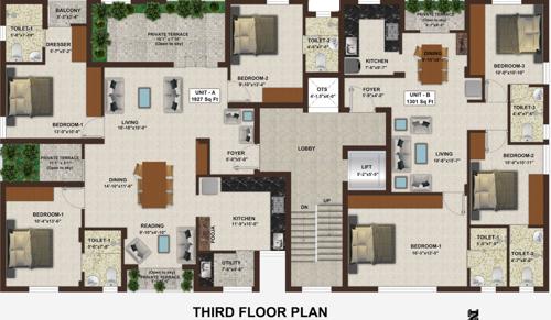  golden-flats Golden Flats Cluster Plan for 3rd Floor
