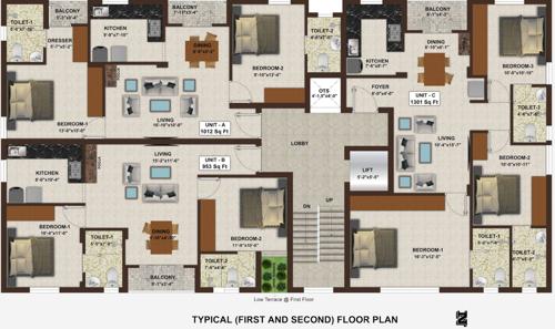  golden-flats Golden Flats Cluster Plan from 1st to 2nd Floor