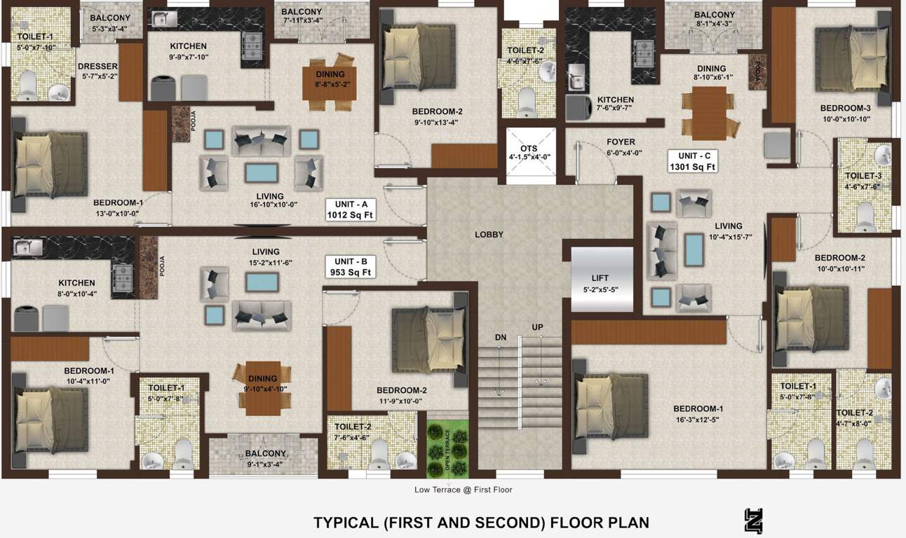  golden flats Golden Flats Cluster Plan from 1st to 2nd Floor