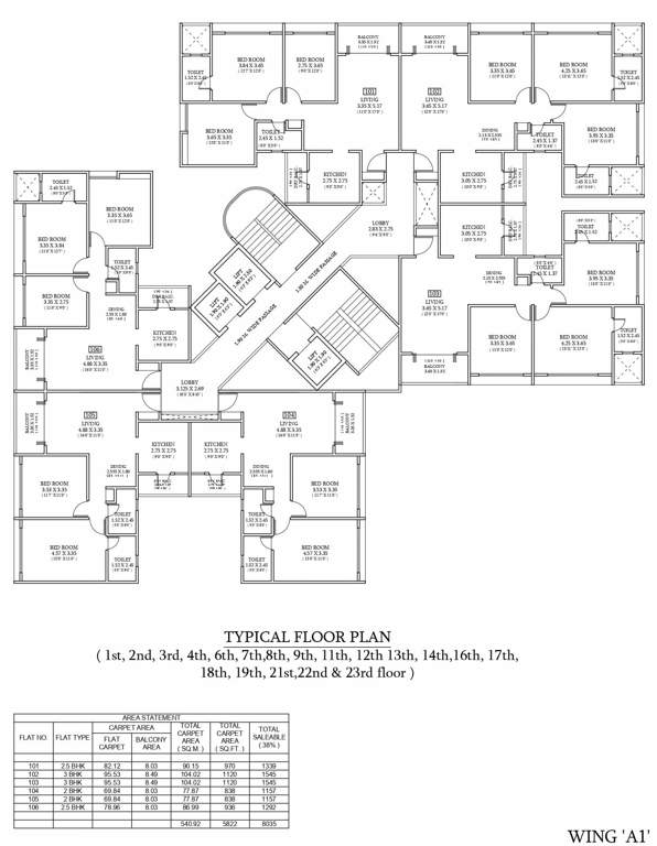  zen elite A1 Cluster Plan for Typical Floor