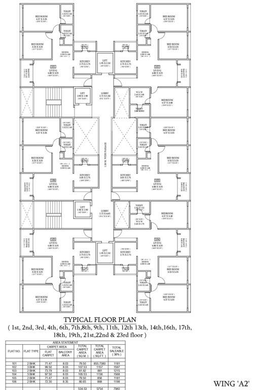  zen elite A2 Cluster Plan for Typical Floor