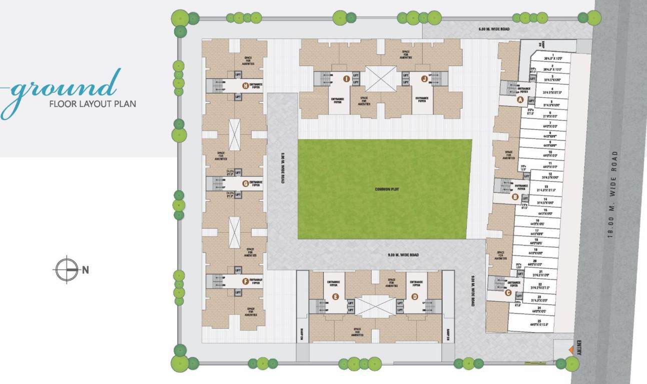  samanvay scintilla Block A, Block B, Block C, Block D, Block E, Block F, Block G , Block H, Block I, Block J Cluster Plan for ground Floor