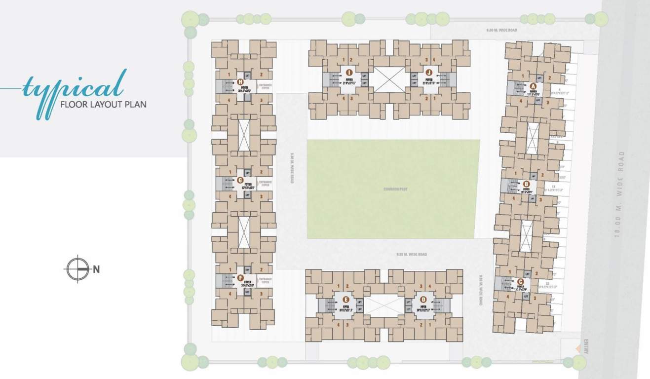  samanvay scintilla Block A, Block B, Block C, Block D, Block E, Block F, Block G , Block H, Block I, Block J Cluster Plan from 1st to 14th Floor
