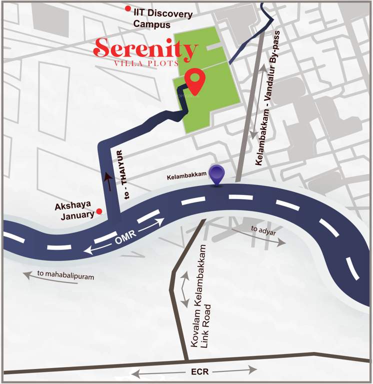  serenity villa plots Location Plan