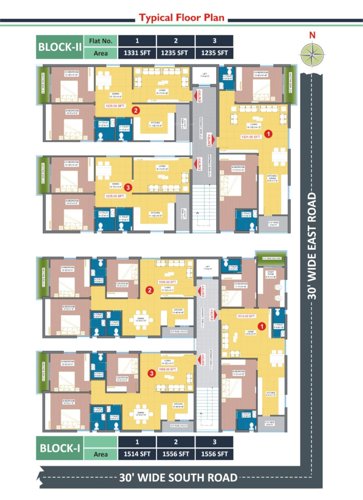  lake-ridge Block I And II Cluster Plan For Typical Floor