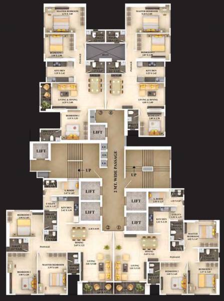  mezzo-22 Dosti Mezzo 22 Wing A Cluster Plan