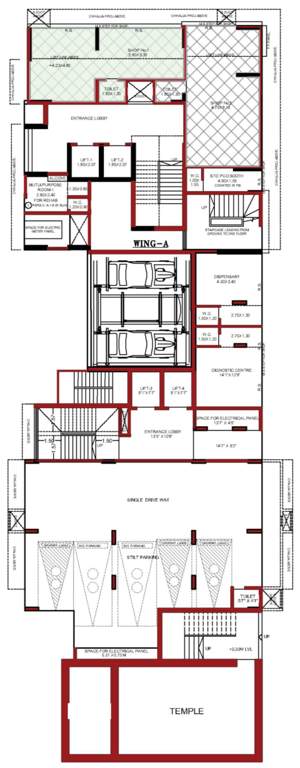  krishna kunj phase 1 Krishna Kunj Phase 1 Wing A, B Cluster Plan For ground Floor