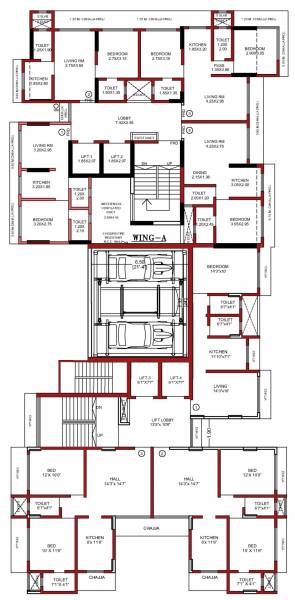  krishna-kunj-phase-1 Krishna Kunj Phase 1 Wing A Typical Cluster Plan