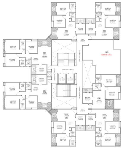  basil-mondale Wing A1 To A6 Cluster Plan For 8th And 12th Floor