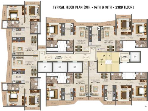  36-allure 36 Allure Cluster Plan from 9th To 14th, 16th To 23th Floor