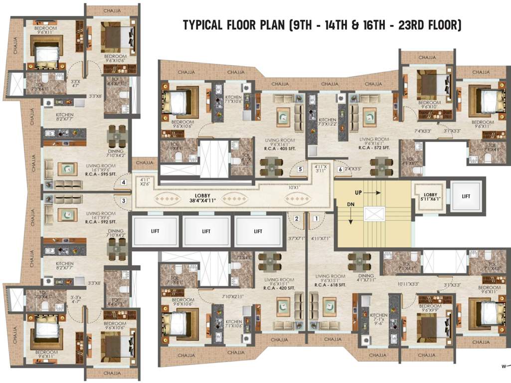  36 allure 36 Allure Cluster Plan from 9th To 14th, 16th To 23th Floor