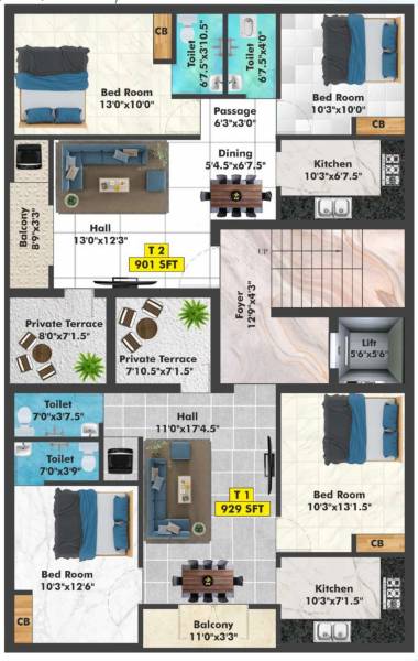  sai-phoenix Sai Phoenix Cluster Plan For 3rd Floor