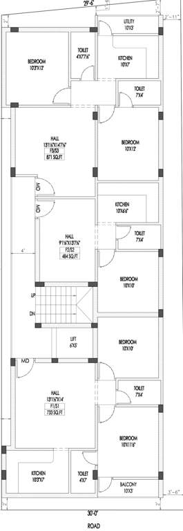  aruna flats Aruna Flats Cluster Plan from 1st to 2nd Floor