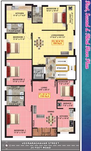  nimisha Eeshani Nimisha Cluster Plan from 1st to 3rd Floor
