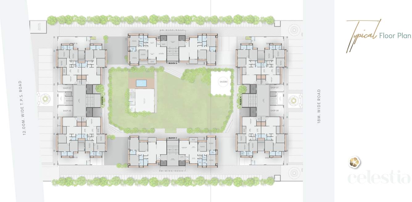  celestia Block A, Block B, Block C And Block D Cluster Plan from 1st to 12th Floor