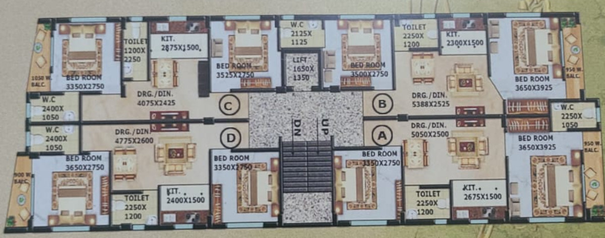  choudhury park enclave Block D Typical Cluster Plan