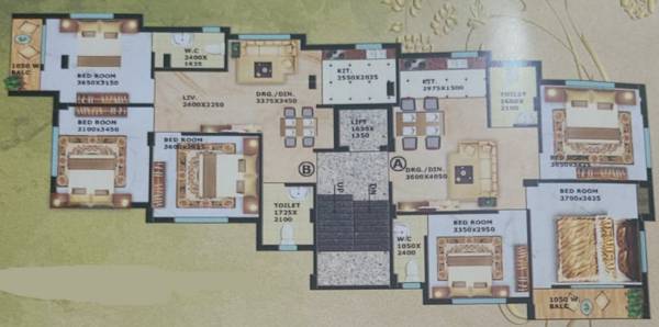  choudhury-park-enclave Block F Typical Cluster Plan