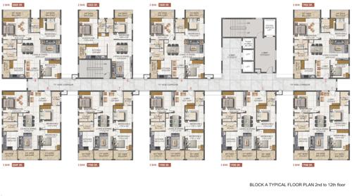  svc-indraprastha Block A Cluster Plan from 2nd to 12th Floor