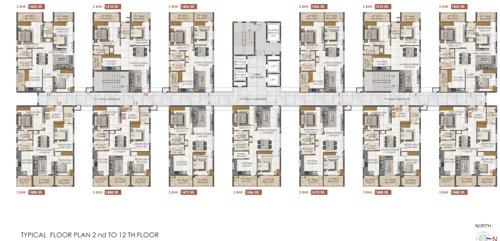  svc-indraprastha Block B Cluster Plan from 2nd to 12th Floor
