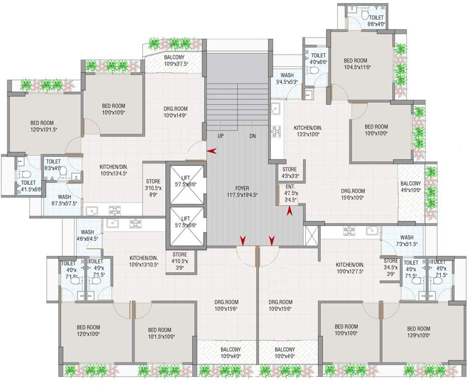  auram Block A Cluster Plan From 1st To 7th Floor