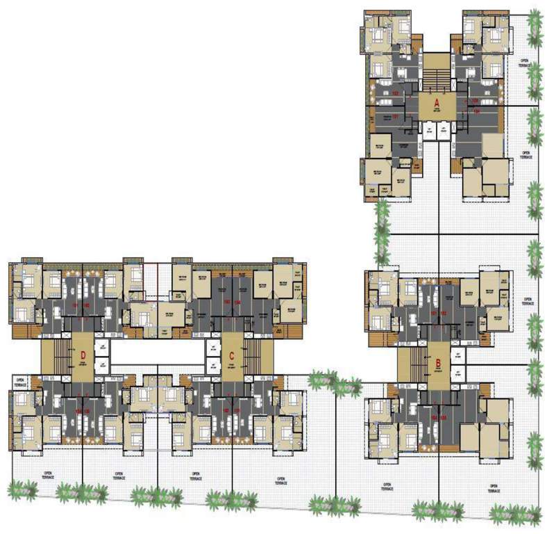  german greencity A To D Ground Floor Cluster Plan