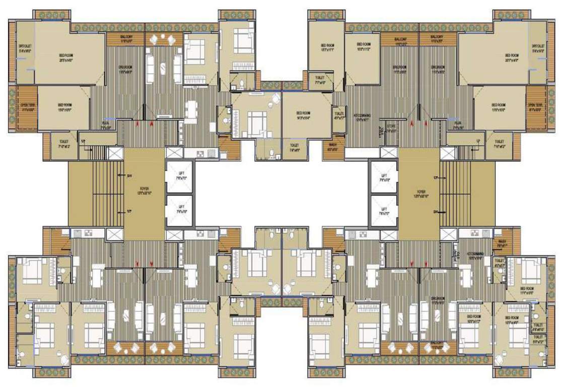  german greencity C And D Cluster Plan For 13th Floor